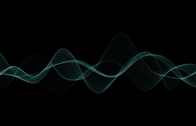 Abstract teal waveform representing project margin data over time